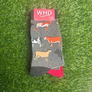 WHD Socks Womens Size Medium 6-9 Cow Pattern 2 pair new
